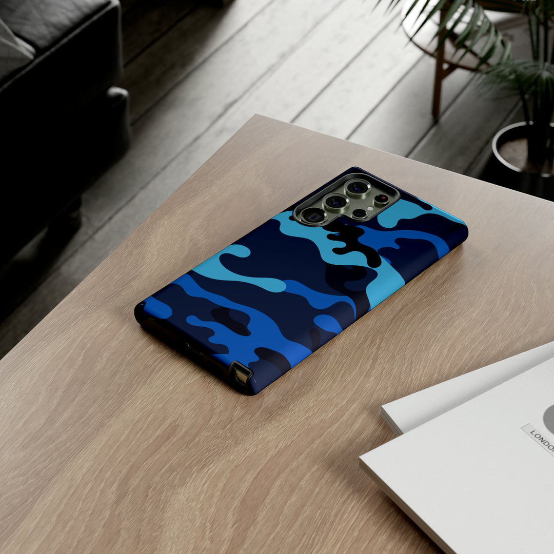 Cute Samsung Phone Case | Aesthetic Samsung Phone Case | Galaxy S23, S22, S21, S20 | Blue Camouflage, Protective Phone Case - Studio40ParkLane