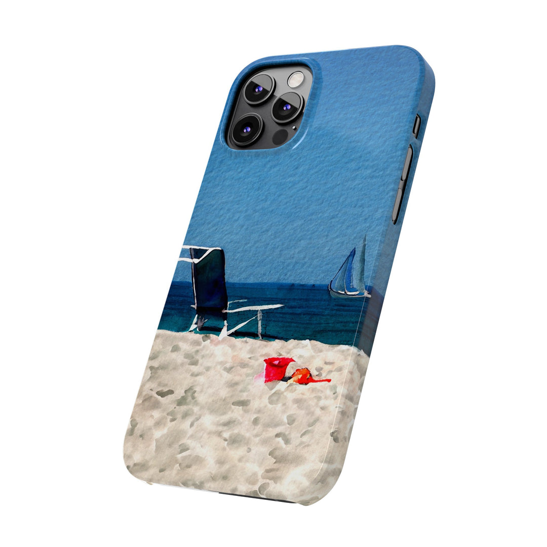 Slim Cute Phone Cases for Iphone - | iPhone 15 Case | iPhone 15 Pro Max Case, Iphone 14 Case, Iphone 14 Pro Max, Iphone 13, Summer Beach Chair Watercolor - Studio40ParkLane