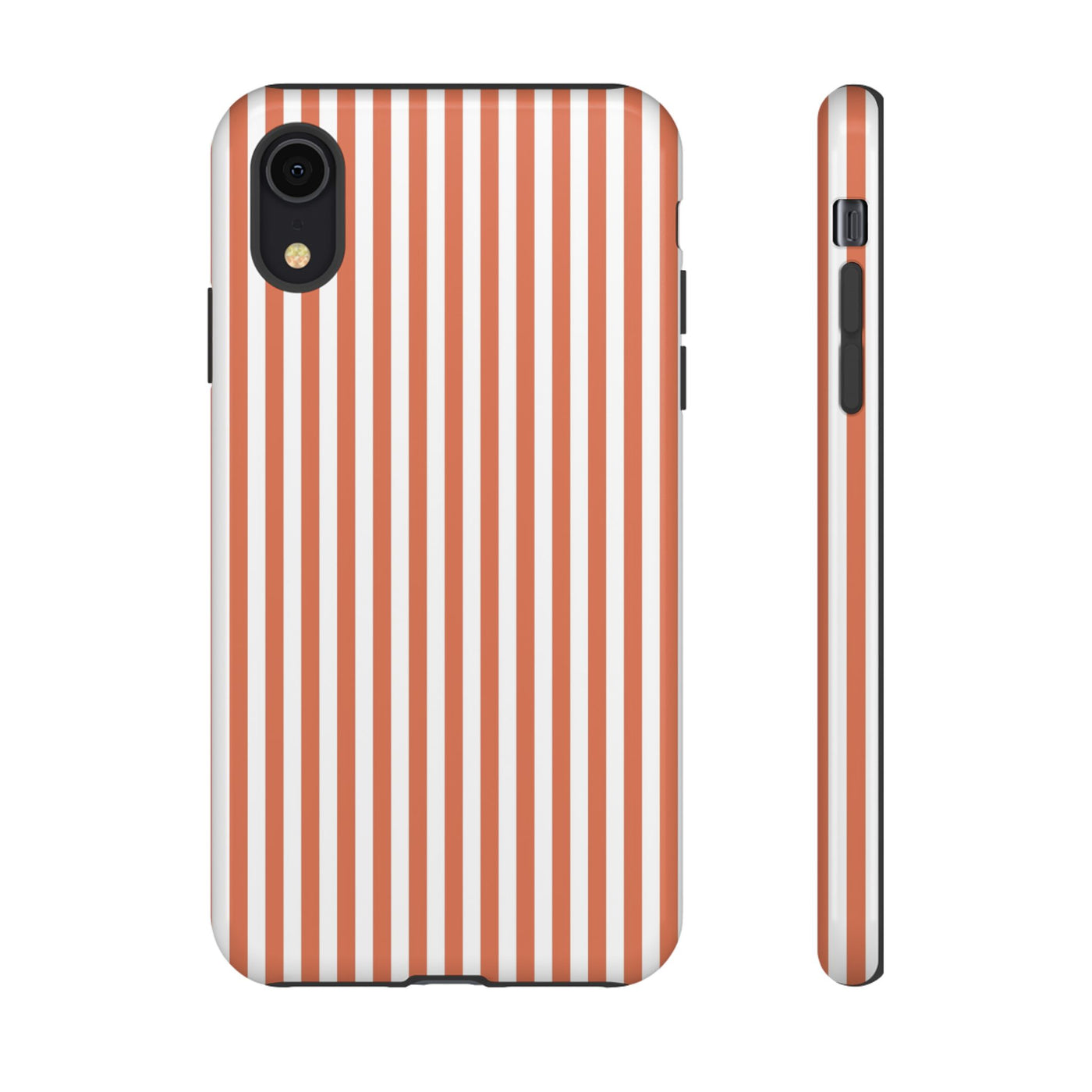 Tough Premium Peach Stripes Phone Case Gift for Her - For Apple iPhone 16 Pro Max 16e iPhone 15 Pro iPhone Iphone 14 Plus 13 Pro 12 SE XR - Studio40ParkLane