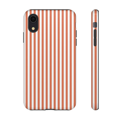 Tough Premium Peach Stripes Phone Case Gift for Her - For Apple iPhone 16 Pro Max 16e iPhone 15 Pro iPhone Iphone 14 Plus 13 Pro 12 SE XR - Studio40ParkLane