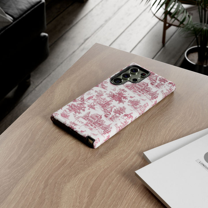 Personalized Custom French Toile Tough Cute Phone Case For Apple iPhone 18, 17, 16, 15 14, Pro Max, Samsung Galaxy S26, S25, S24 Plus Ultra