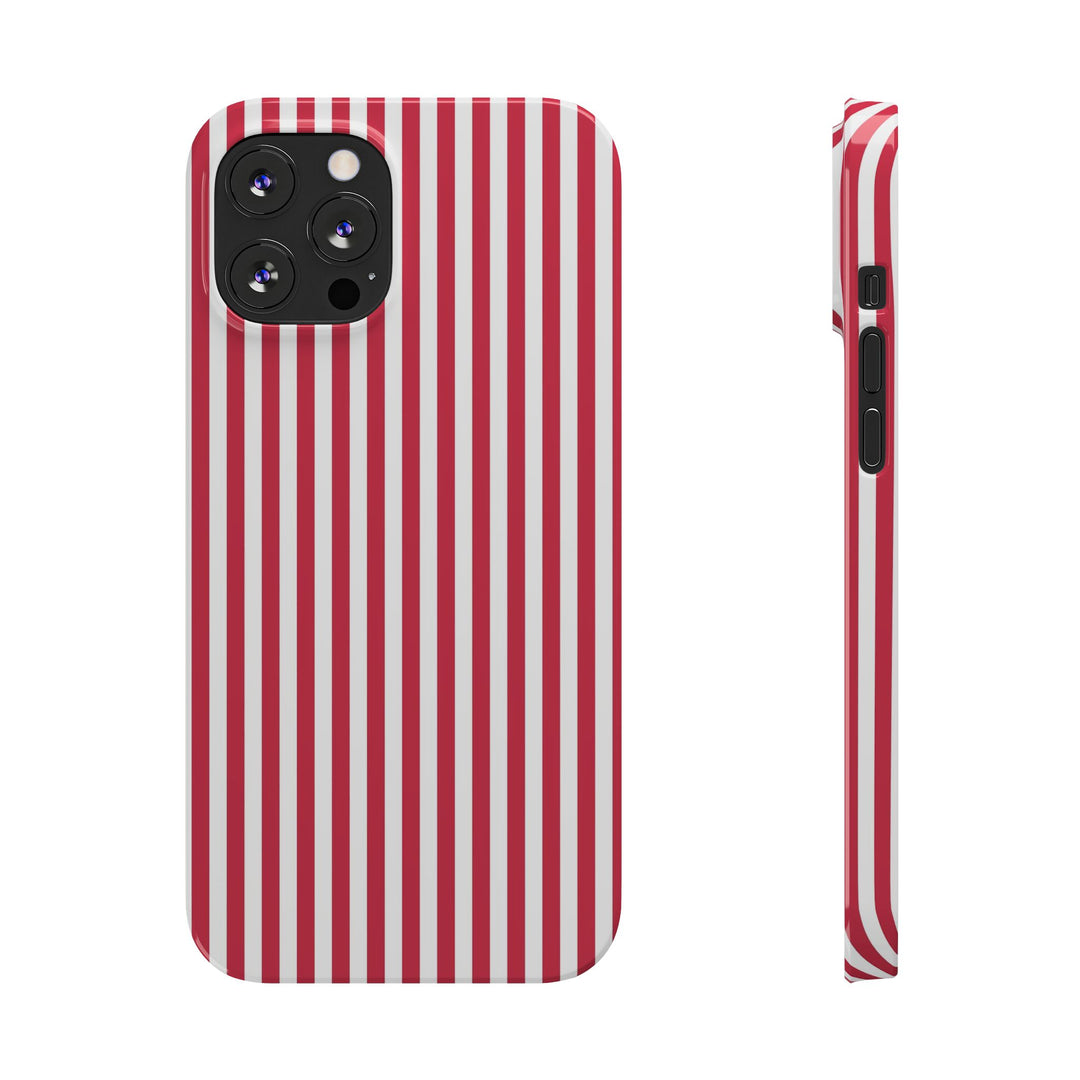 Slim Red Winterberry Striped Cute Phone Case for Iphone 16 - | iPhone 15 Pro Max Case | iPhone 14 Case 13 12 11 10 9 8 7 X XS Gift for Her