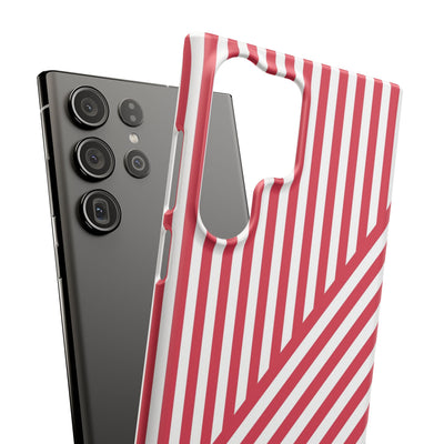 Aesthetic Winterberry Red Stripes Cute Phone Case Sleek Snap - For iPhone 17 Pro Max iPhone 16 Pro iPhone 15 Iphone 14 Plus 13 Pro 12 11 10 Gift - Studio40ParkLane