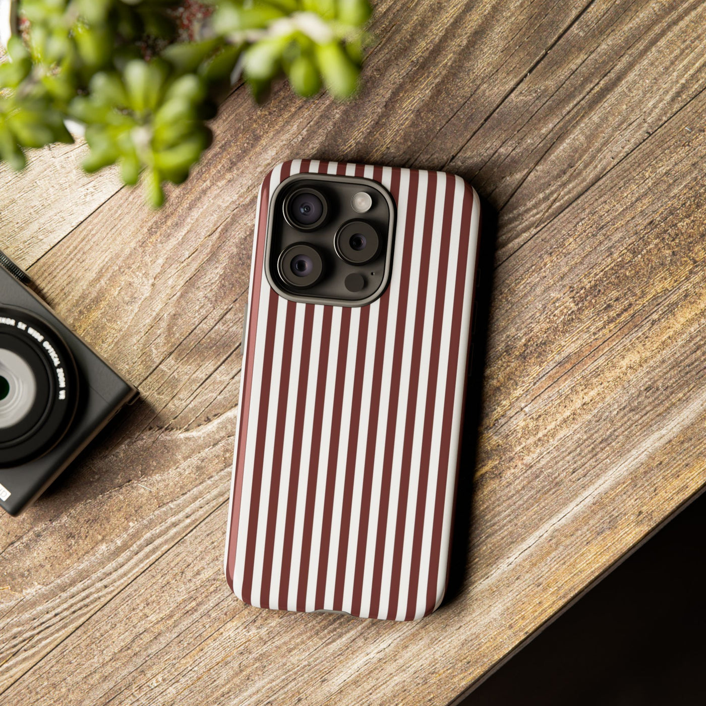 Tough Premium Chocolate Stripes Phone Case Gift for Her - For Apple iPhone 16 Pro Max 16e iPhone 15 Pro iPhone Iphone 14 Plus 13 Pro 12 SE XR - Studio40ParkLane