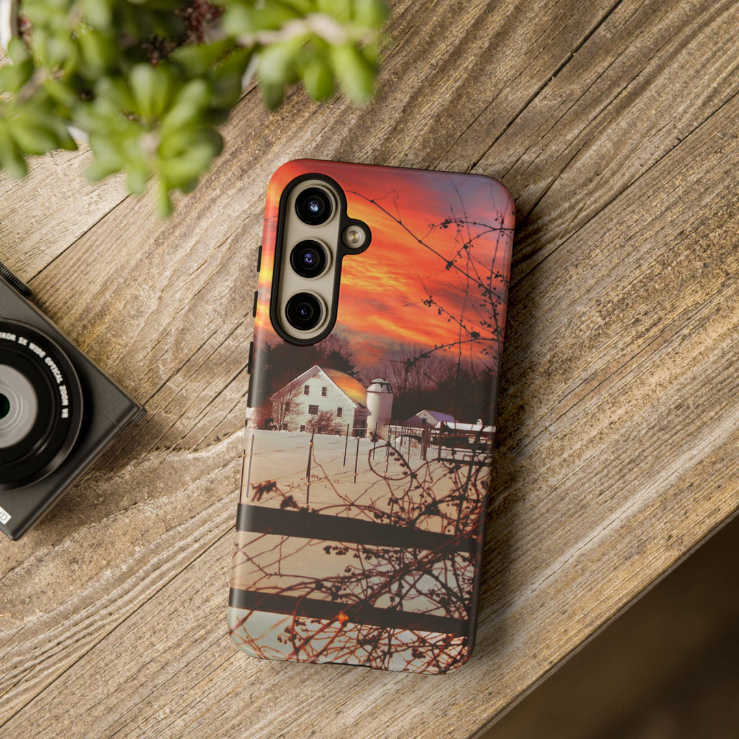 Impact Resistant, Winter Sunset Cute Phone Cases for Samsung S24, S23, S22, S21, IPhone 15 pro Iphone 14 pro Iphone 13 IPhone 12 Iphone 11 - Studio40ParkLane