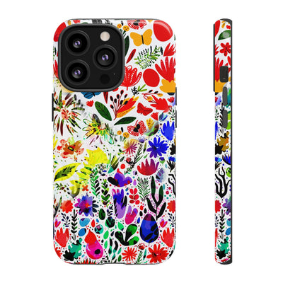 Impact Resistant, Colored Flowers, Cute Phone Cases for Samsung S24, S23, S22, S21, IPhone 15 pro Iphone 14 pro Iphone 13 IPhone 12 Iphone 11