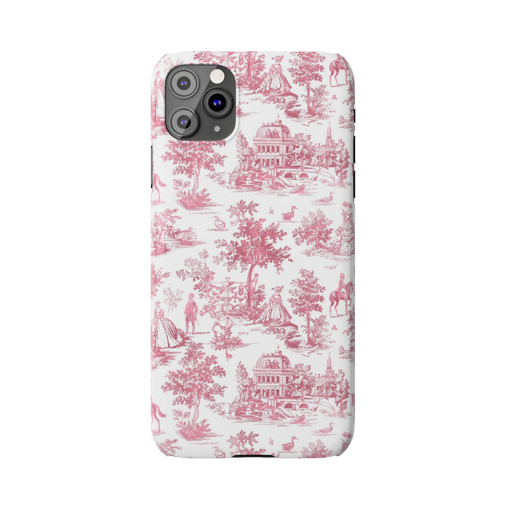 Slim Pink Vintage French Toile Cute Phone Cases for Iphone 16 Pro Max | iPhone 15 Case | iPhone 15 Pro Max Case, Iphone 14, Iphone 14 Pro Max, Iphone 13 12 11 8 7 - Studio40ParkLane