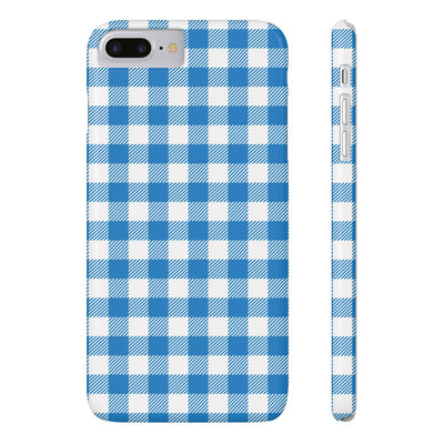 Slim Blue Gingham Gift for Her Cute Phone Cases for Iphone 16 Pro Max | iPhone 15 Case | iPhone 15 Pro Max Case, Iphone 14, 13, 12, 11, 10, 8, 7