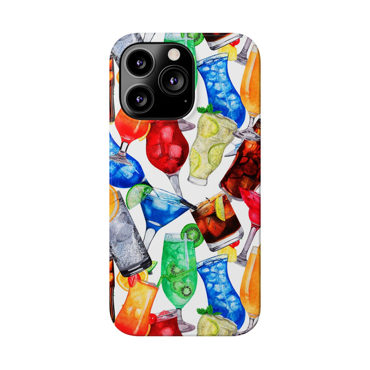Slim Cute Phone Cases for Iphone - | iPhone 15 Case | iPhone 15 Pro Max Case, Iphone 14 Case, Iphone 14 Pro Max, Iphone 13, Summer Fruit Cocktail - Studio40ParkLane