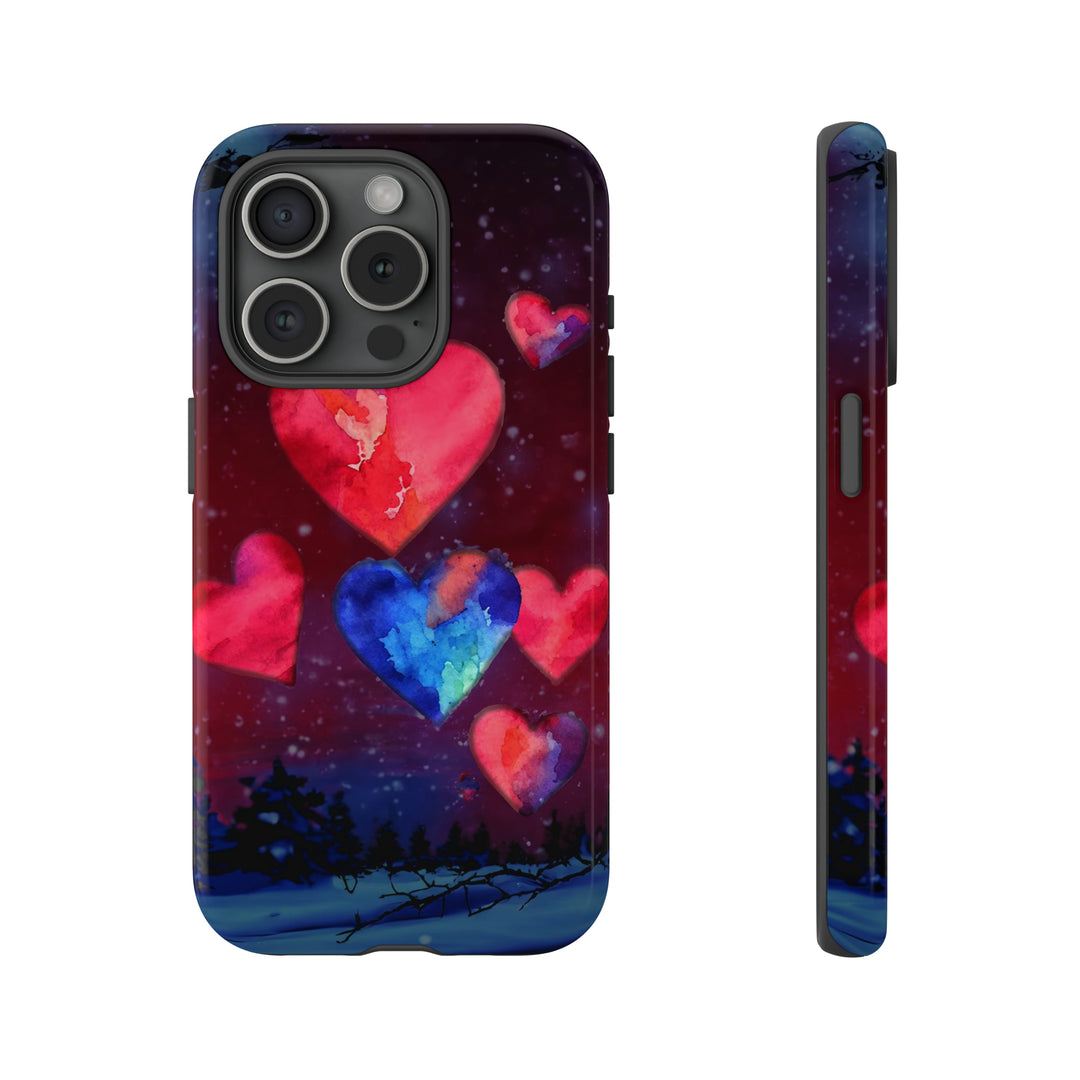 Cute IPhone Case | Rising Heart Love Night, iPhone 15 Case | iPhone 15 Pro Case, Iphone 14 Case, Iphone 14 Pro Max Case, Iphone 13 Case - Studio40ParkLane