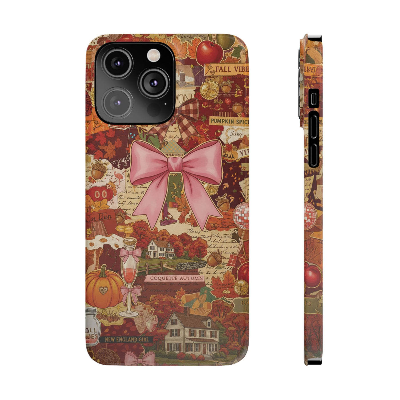 New England fall Coquette Collage Cute Phone Case for Iphone 16 - | iPhone 15 Pro Max Case | iPhone 14 Case Iphone 13 12 11 10 9 8 7 X XS - Studio40ParkLane
