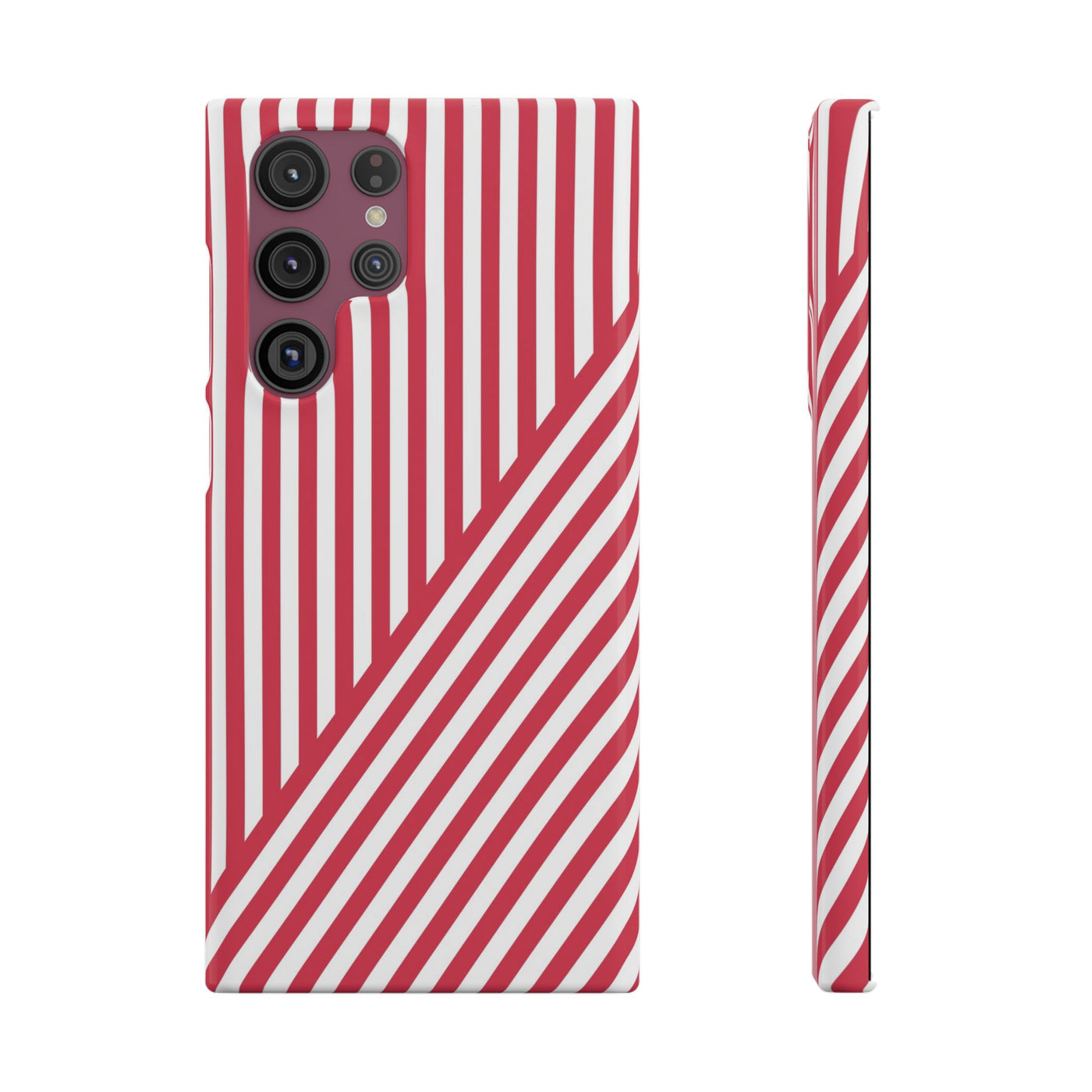 Aesthetic Winterberry Red Stripes Cute Phone Case Sleek Snap - For iPhone 17 Pro Max iPhone 16 Pro iPhone 15 Iphone 14 Plus 13 Pro 12 11 10 Gift - Studio40ParkLane