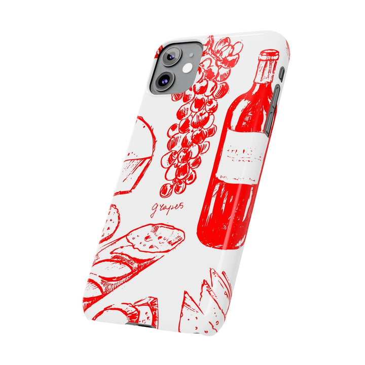 Slim Cute Phone Cases for Iphone | iPhone 15 Case | iPhone 15 Pro Max Case, Iphone 14, Iphone 14 Pro Max, Iphone 13, French Food Wine Red - Studio40ParkLane