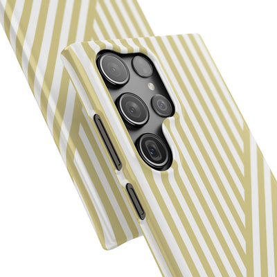 Aesthetic Yellow Beige Stripes Cute Phone Case Sleek Snap - For iPhone 17 Pro Max iPhone 16 Pro iPhone 15 Iphone 14 Plus 13 Pro 12 11 10 Gift
