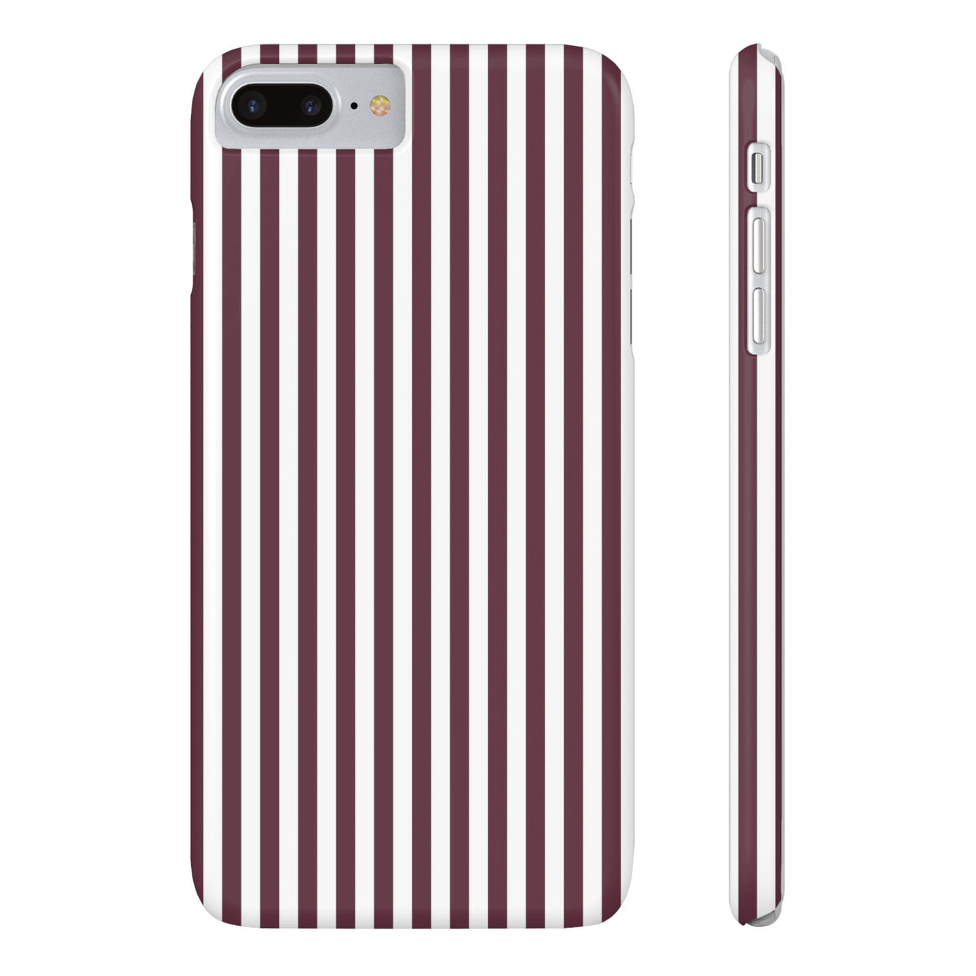 Slim Burgundy Wine Striped Cute Phone Case for Iphone 16 - | iPhone 15 Pro Max Case | iPhone 14 Case Iphone 13 12 11 10 9 8 7 Gift for Her - Studio40ParkLane