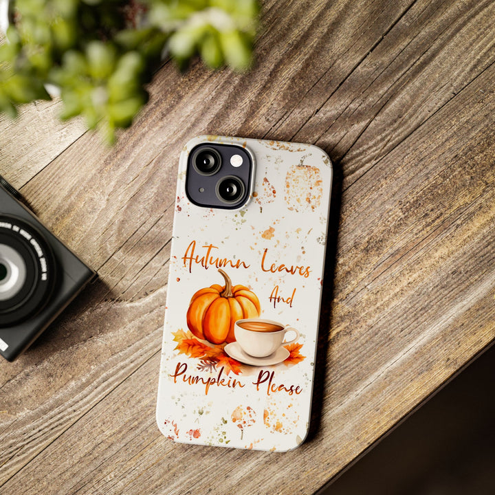 Slim Fall Leaves and Pumpkins Slim Cute Phone Cases for Iphone | iPhone 15 Case | iPhone 15 Pro Max Case, Iphone 14, Iphone 14 Pro Max, Iphone 13 - Studio40ParkLane