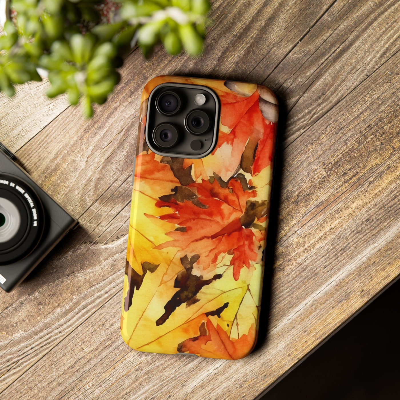 Impact Resistant, Fall Leaves, Cute Phone Cases for Samsung S24, S23, S22, S21, IPhone 15 pro Iphone 14 pro Iphone 13 IPhone 12 Iphone 11