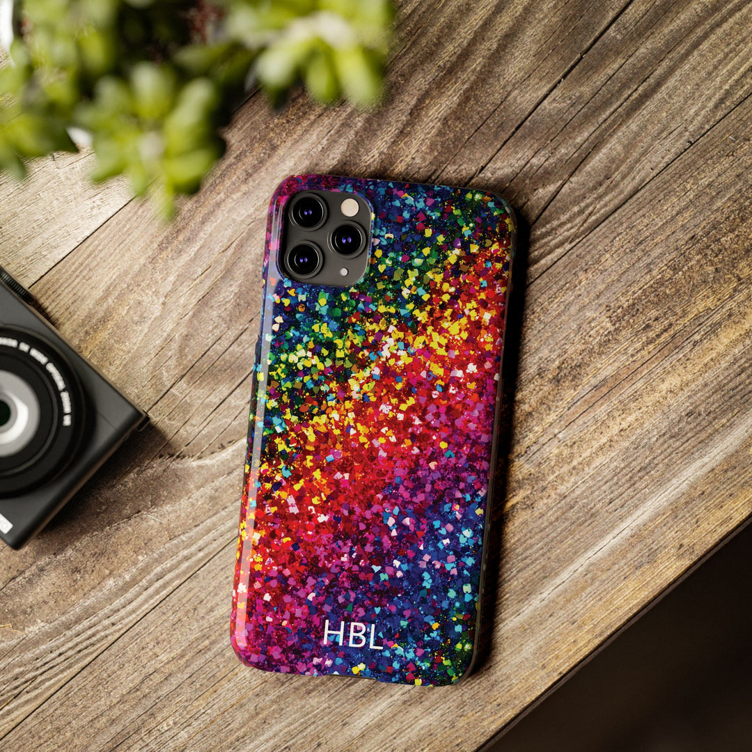 Slim Personalized Slim Muted Faux Play on Glitter Effect Cute Phone Cases for Iphone 16 Pro Max | iPhone 15 Case | iPhone 15 Pro Max Case, Iphone 14, Iphone 14 Pro Max, Iphone 13 12 11 8 7 - Studio40ParkLane