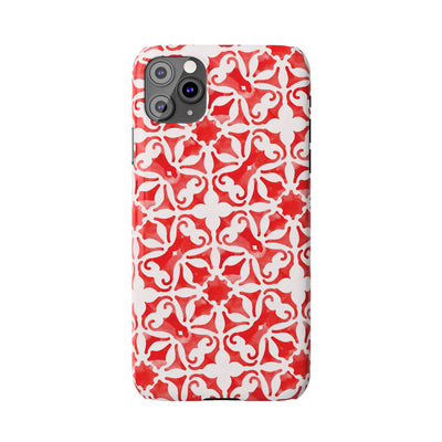 Slim Red Mosaic Gift for Her Cute Phone Cases for Iphone 16 Case | iPhone 15 Case | iPhone 15 Pro Max Case, Iphone 14, Iphone 14 Pro Max, Iphone 13, 12, 11, 10, 8,7