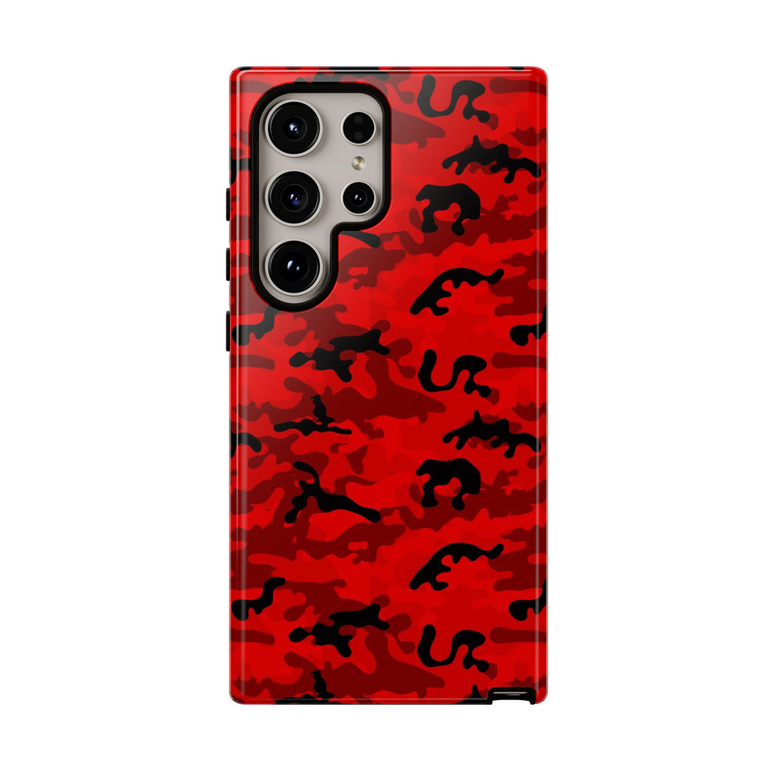 Impact Resistant, Red Camo Camouflage, Cute Phone Cases for Samsung S24, S23, S22, S21, IPhone 15 pro Iphone 14 pro Iphone 13 IPhone 12 Iphone 11 - Studio40ParkLane