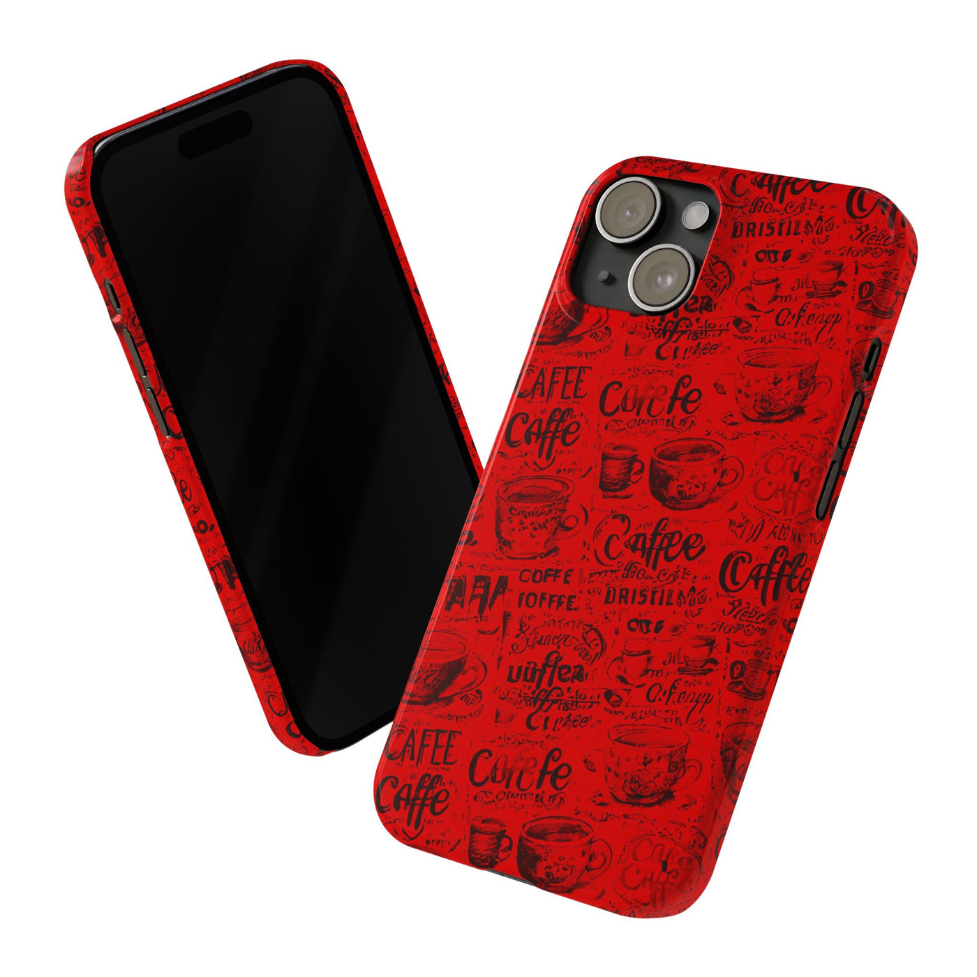 Slim Cute iPhone Cases - | iPhone 15 Case | iPhone 15 Pro Max Case, Iphone 14 Case, Iphone 14 Pro Max, Iphone 13, Red Black Coffee