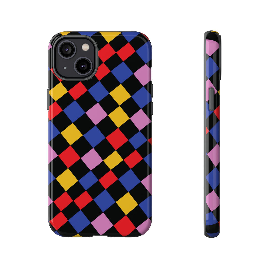 Aesthetic Tough Colorful Checkerboard Phone Case Premium - For iPhone 17 Pro Max iPhone 16 Pro iPhone 15 Iphone 14 Plus 13 Pro 12 11 10 XR - Studio40ParkLane
