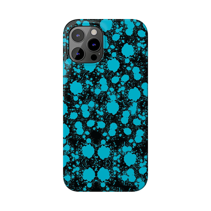 Slim Cute Phone Cases for Iphone - | iPhone 15 Case | iPhone 15 Pro Max Case, Iphone 14 Case, Iphone 14 Pro Max, Iphone 13, Blue Paint Blots Splash - Studio40ParkLane