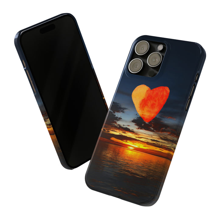 Slim Cute Phone Cases for Iphone - | iPhone 15 Case | iPhone 15 Pro Max Case, Iphone 14 Case, Iphone 14 Pro Max, Iphone 13, Rising Heart Sunset - Studio40ParkLane