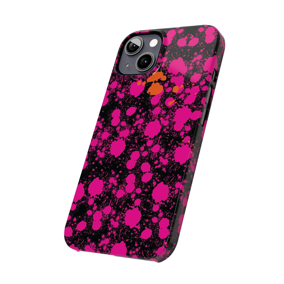 Slim Cute Phone Cases for Iphone - | iPhone 15 Case | iPhone 15 Pro Max Case, Iphone 14 Case, Iphone 14 Pro Max, Iphone 13, Pink Orange Paint Splash - Studio40ParkLane