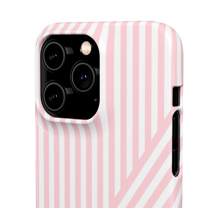 Aesthetic Sweet Pink Stripes Cute Phone Case Sleek Snap - For iPhone 17 Pro Max iPhone 16 Pro iPhone 15 Iphone 14 Plus 13 Pro 12 11 10 Gift