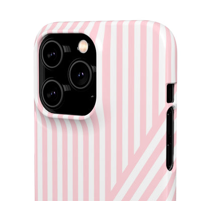 Aesthetic Sweet Pink Stripes Cute Phone Case Sleek Snap - For iPhone 17 Pro Max iPhone 16 Pro iPhone 15 Iphone 14 Plus 13 Pro 12 11 10 Gift