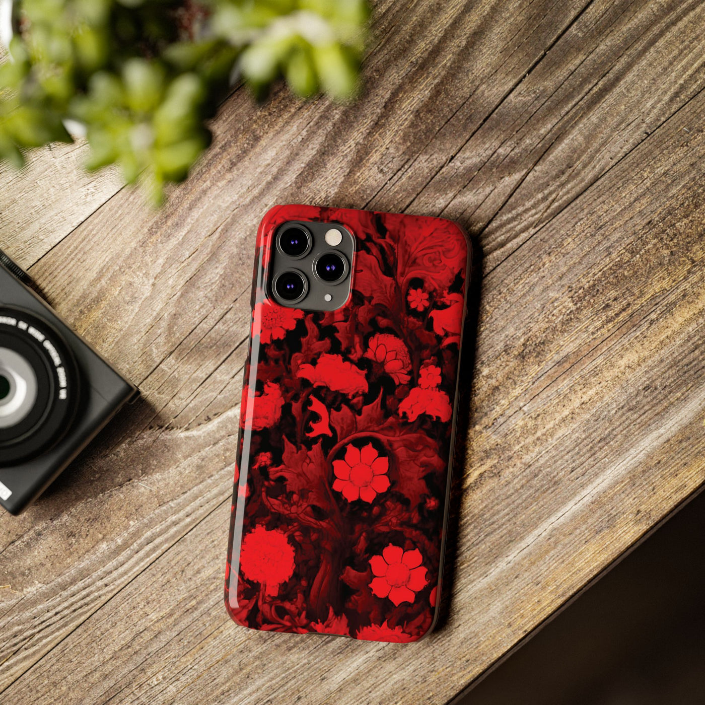 Slim Cute Phone Cases for Iphone - | iPhone 15 Case | iPhone 15 Pro Max Case, Iphone 14 Case, Iphone 14 Pro Max, Iphone 13, Red Flowers