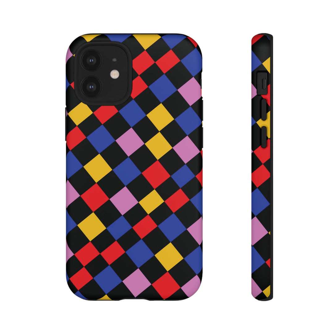 Aesthetic Tough Colorful Checkerboard Phone Case Premium - For iPhone 17 Pro Max iPhone 16 Pro iPhone 15 Iphone 14 Plus 13 Pro 12 11 10 XR - Studio40ParkLane