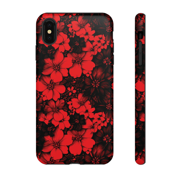 Cute IPhone Case | Red Black Flowers, iPhone 15 Case | iPhone 15 Pro Case, Iphone 14 Case, Iphone 14 Pro Max Case, Protective Iphone Case - Studio40ParkLane