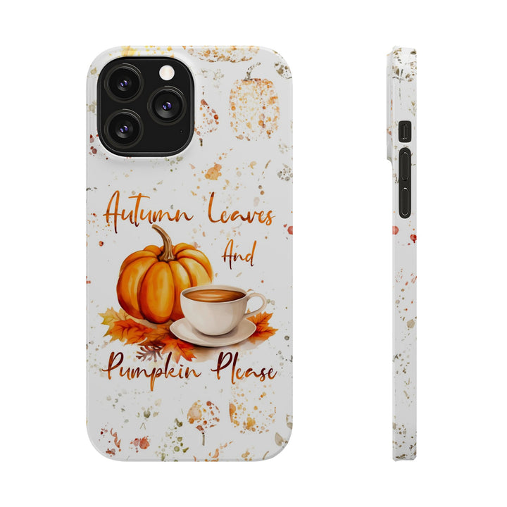 Slim Fall Leaves and Pumpkins Slim Cute Phone Cases for Iphone | iPhone 15 Case | iPhone 15 Pro Max Case, Iphone 14, Iphone 14 Pro Max, Iphone 13 - Studio40ParkLane