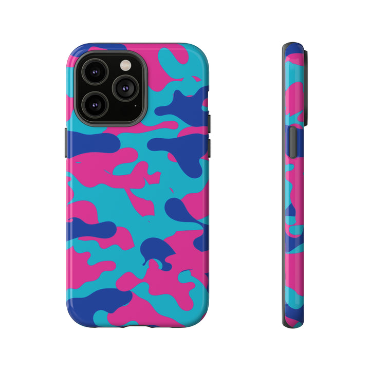 Cute IPhone Case | Blue Pink Camouflage, iPhone 15 Case | iPhone 15 Pro Case, Iphone 14 Case, Iphone 14 Pro Max Case, Protective Iphone Case - Studio40ParkLane