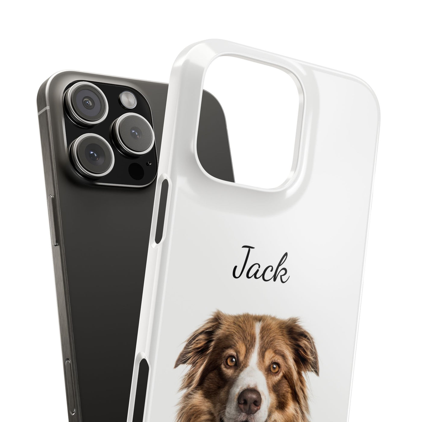 Slim Custom Personalized Pet Phone Cases Dog Phone Cases Cat Phone Cases for Iphone 16, 15, 14, 13, 12, 11, 8, 7 Custom Name Personalized Phone Case