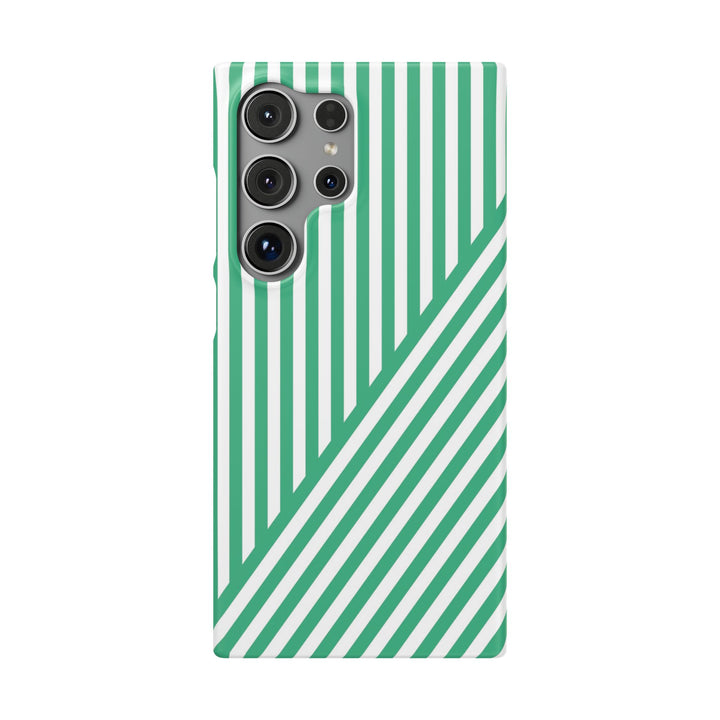 Aesthetic Emerald Stripes Cute Phone Case Sleek Snap - For iPhone 17 Pro Max iPhone 16 Pro iPhone 15 Iphone 14 Plus 13 Pro 12 11 10 Gift