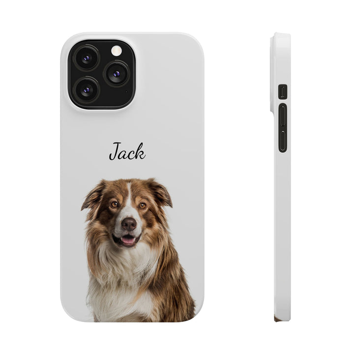 Slim Custom Personalized Pet Phone Cases Dog Phone Cases Cat Phone Cases for Iphone 16, 15, 14, 13, 12, 11, 8, 7 Custom Name Personalized Phone Case - Studio40ParkLane