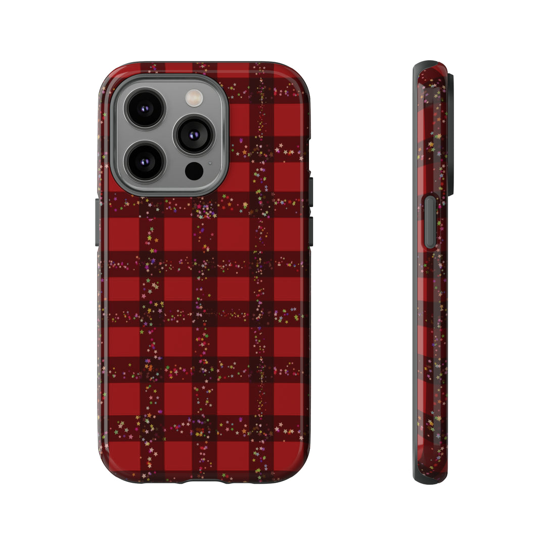 Cute IPhone Case | iPhone 15 Case | iPhone 15 Pro Max Case, Iphone 14 Case, Iphone 14 Pro Max Case IPhone Case for Art Lovers, Red Festive Plaid - Studio40ParkLane