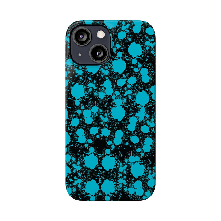 Slim Cute Phone Cases for Iphone - | iPhone 15 Case | iPhone 15 Pro Max Case, Iphone 14 Case, Iphone 14 Pro Max, Iphone 13, Blue Paint Blots Splash - Studio40ParkLane