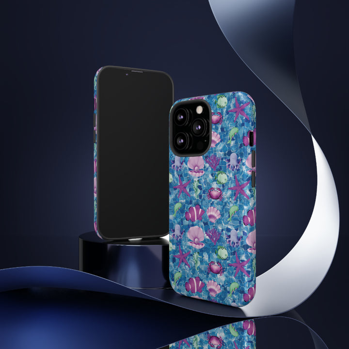 Cute IPhone Case | Blue Pink Under The Sea, iPhone 15 Case | iPhone 15 Pro Case, Iphone 14 Case, Iphone 14 Pro Max Case, Protective Iphone Case - Studio40ParkLane