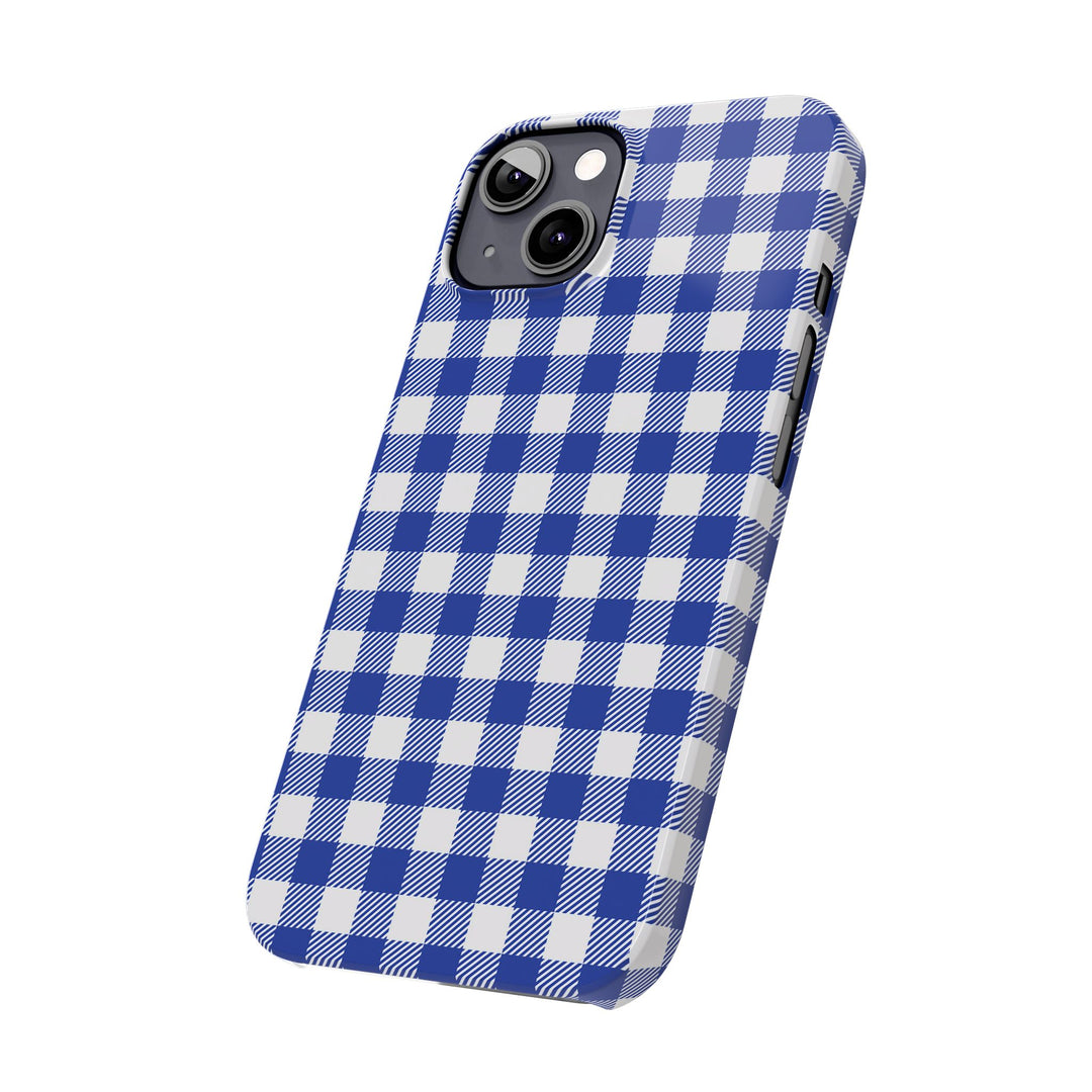 Slim Blue Gingham Gift for Her Cute Phone Cases for Iphone 16 Pro Max | iPhone 15 Case | iPhone 15 Pro Max Case, Iphone 14, 13, 12, 11, 10, 8, 7 - Studio40ParkLane