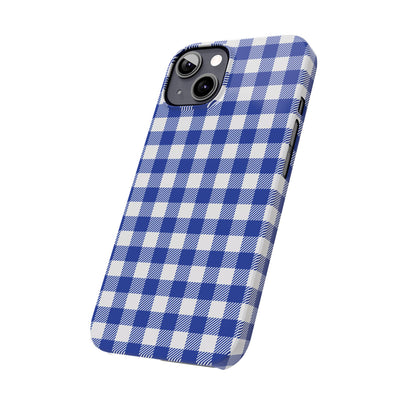 Slim Blue Gingham Gift for Her Cute Phone Cases for Iphone 16 Pro Max | iPhone 15 Case | iPhone 15 Pro Max Case, Iphone 14, 13, 12, 11, 10, 8, 7