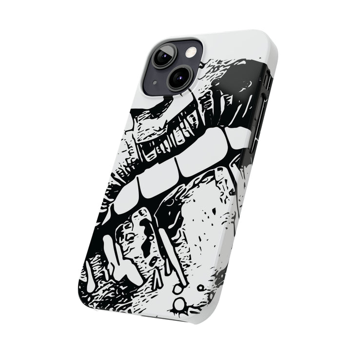 Slim Cute Phone Cases for Iphone - | iPhone 15 Case | iPhone 15 Pro Max Case, Iphone 14 Case, Iphone 14 Pro Max, Iphone 13, Smile Lips Black and White - Studio40ParkLane
