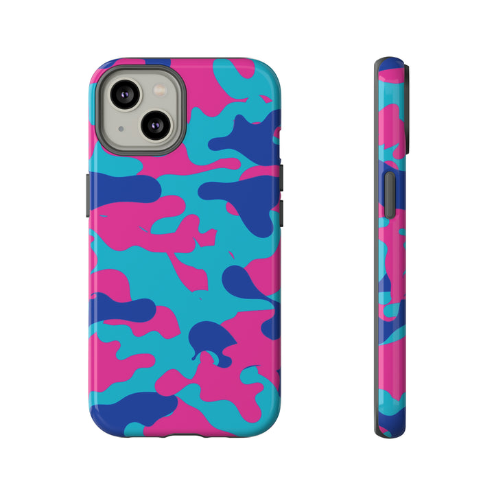 Cute IPhone Case | Blue Pink Camouflage, iPhone 15 Case | iPhone 15 Pro Case, Iphone 14 Case, Iphone 14 Pro Max Case, Protective Iphone Case - Studio40ParkLane