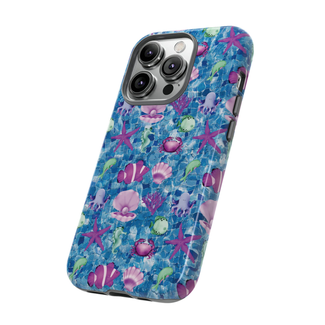 Cute IPhone Case | Blue Pink Under The Sea, iPhone 15 Case | iPhone 15 Pro Case, Iphone 14 Case, Iphone 14 Pro Max Case, Protective Iphone Case - Studio40ParkLane