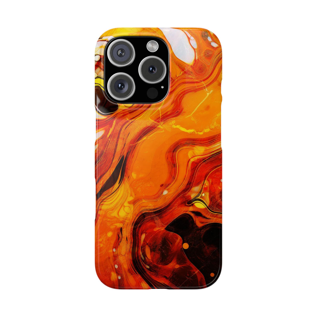 Slim Cute Phone Cases for Iphone - | iPhone 15 Case | iPhone 15 Pro Max Case, Iphone 14 Case, Iphone 14 Pro Max, Iphone 13, Marble Orange Yellow - Studio40ParkLane