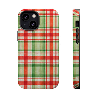 Aesthetic Tough Magsafe Red Green Checkered Phone Case - For iPhone 17 Pro Max iPhone 16 Pro iPhone 15 Iphone 14 Plus 13 Pro 12 11 10 - Studio40ParkLane