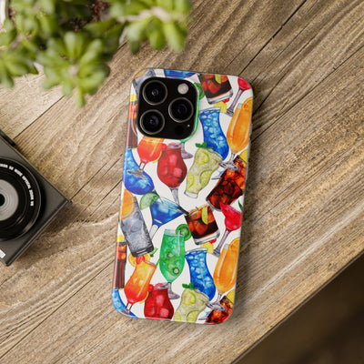 Cute Flexi Phone Cases, For Iphones and Samsung Galaxy Phones, Tropical Summer Fruit Cocktails, Galaxy S23 Phone Case, Samsung S22 Case, Samsung S21, Iphone 15, Iphone 14, Iphone 13